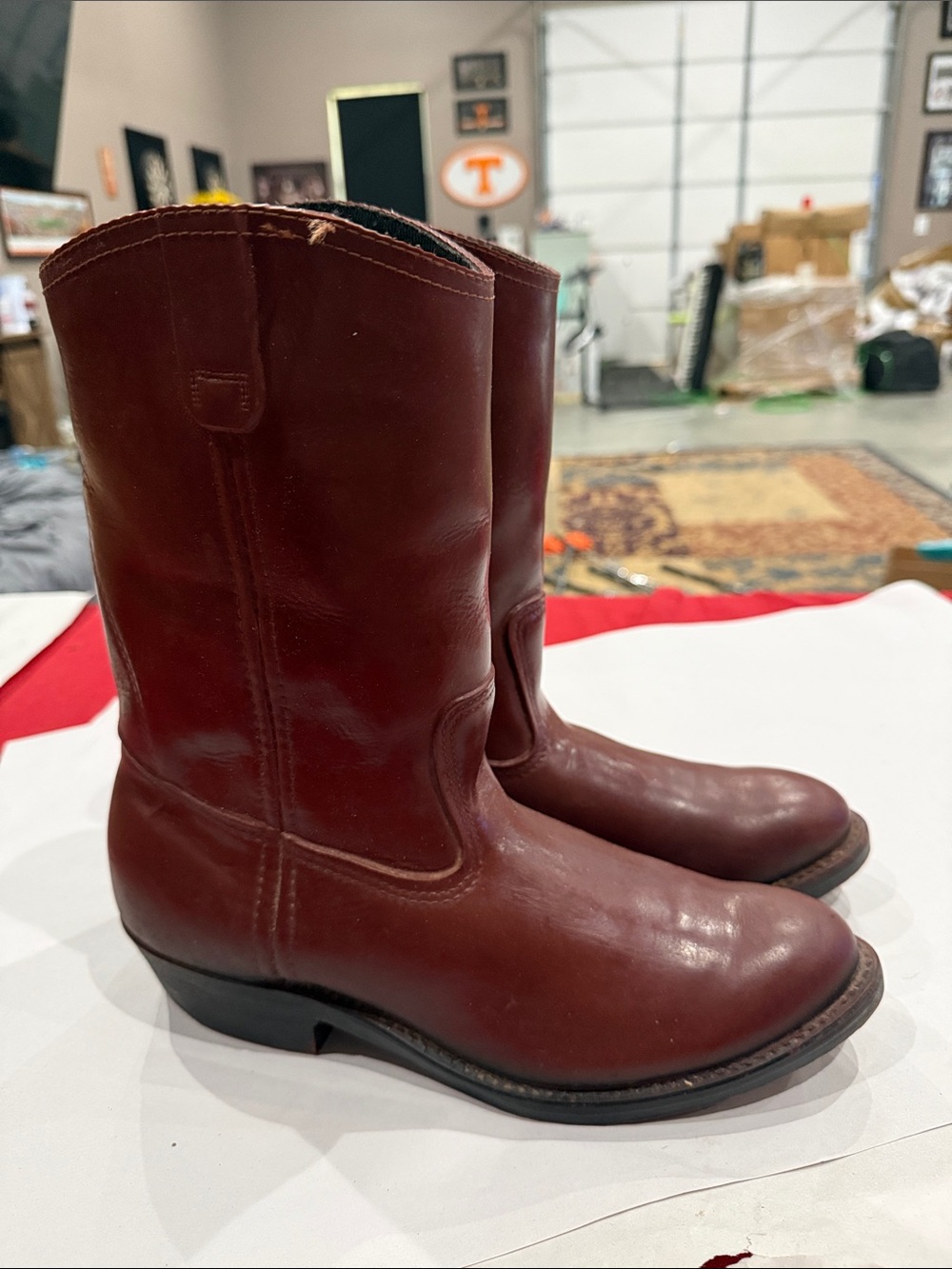 LaCrosse Red-Brown Pull-On rubber Western Boots